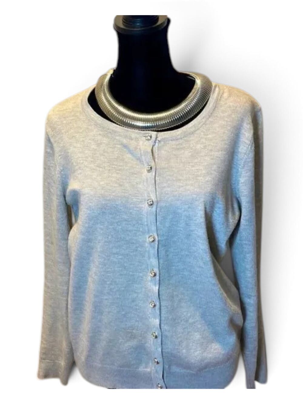 Premise Button Up Cardigan Gray Soft Knit Lightweight Sweater